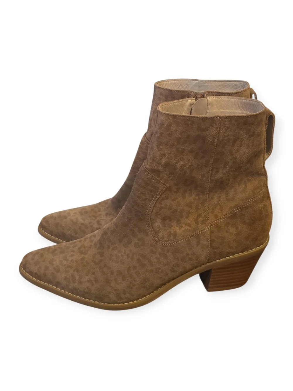 Women's ABLE western Erika Boots nubuck and washed leopard suede size 7